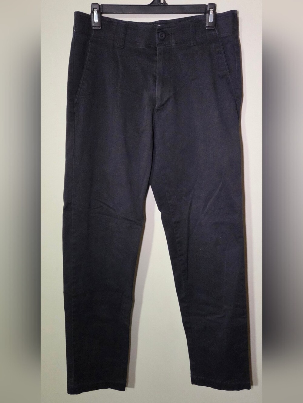 Life Khaki Men's Black Straight Fit Pants Size 32x34 Stretch Business Casual